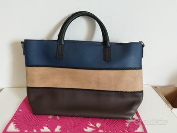 Borsa Carpisa elegante blu e marrone