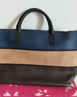 Borsa Carpisa elegante blu e marrone