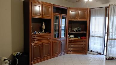 PARETE SOGGIORNO LEGNO NOCE