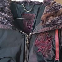 GEOSPIRIT piumino d'oca nero e borgogna perfetto