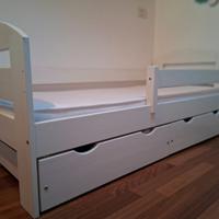 Letto singolo bambini in legno bianco 160x70 cm