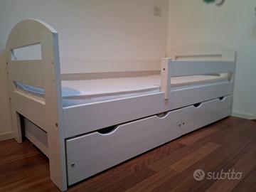 Letto singolo bambini in legno bianco 160x70 cm