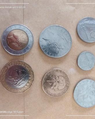 7 monete in lire italiane