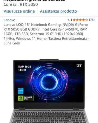 Lenovo LOQ 15 Gaming RTX 4050 i5-13450HX 16GB 144H