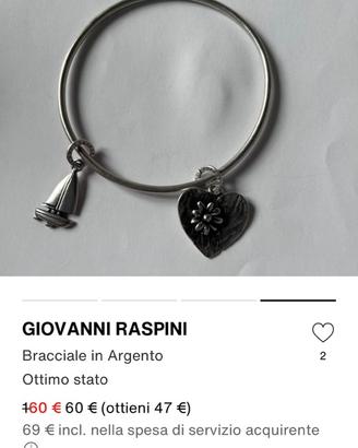 Bracciale rigido argento Raspini