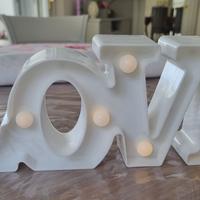 Lampada arredo luce, Love, nuova, da 39 a 10 euro