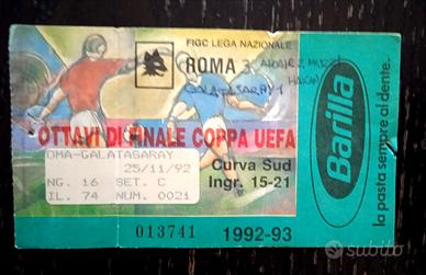 Biglietto AS Roma - Galatasaray coppa UEFA 1992-93