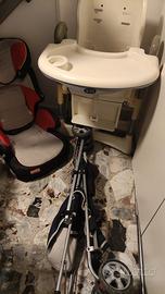 trio sediolone pappa + seggiolino auto+passeggino