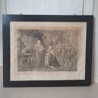 Antico quadro incisione L'adorazione di Magi