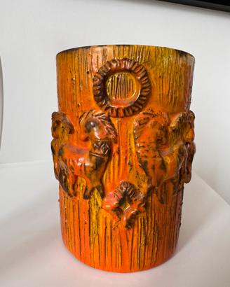 Vaso vintage in ceramica italiana Bitossi cavalli