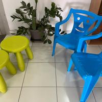 2 Sediolime e 2 sgabelli per bambini
