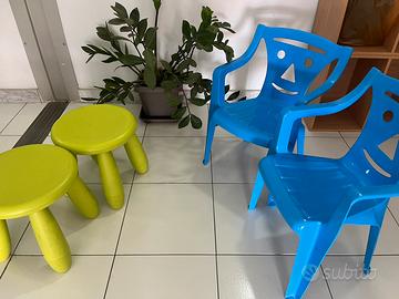 2 Sediolime e 2 sgabelli per bambini