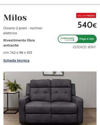 divano +poltrona recliner elettrico 
