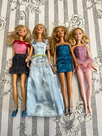 Lotto 4 vecchie Barbie Mattel