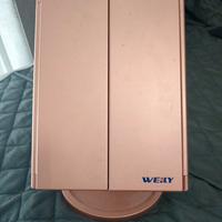 specchio con luce e ricarica USB per trucco