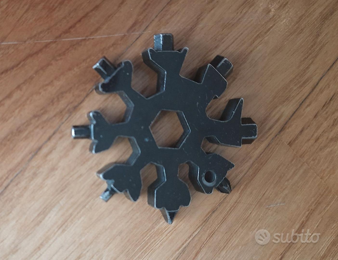 Confezione Da 10 Utensili Multiuso A Forma Di Fiocco Di Neve 18 In 1 - Acciaio Inox, Portachiavi - 2