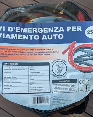 cavi batteria per avviamento auto