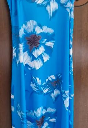 Abito lungo estivo azzurro a fiori / Maxi dress fl