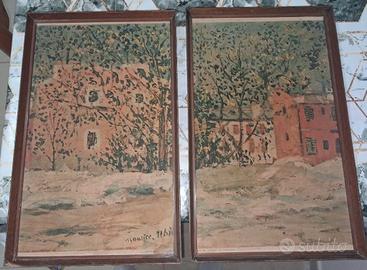 Coppia stampe d’arte vintage Maurice Utrillo