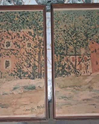 Coppia stampe d’arte vintage Maurice Utrillo