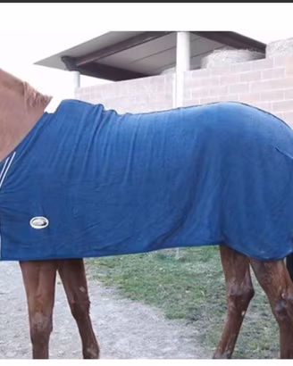 Coperta in spugna cavallo blu