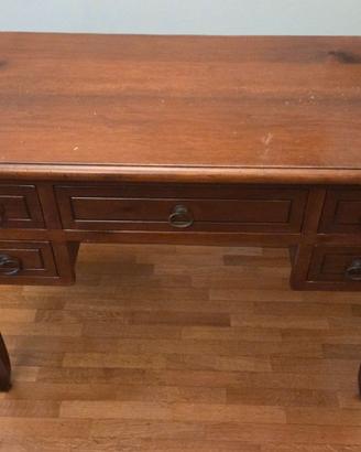 Scrivania in legno massello 5 cassetti 110x53cm