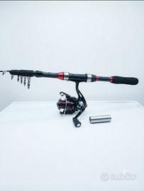 canna da pesca telescopica con mulinello 