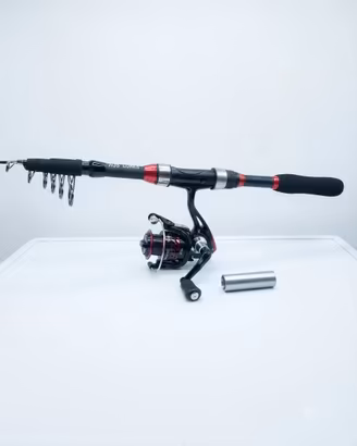 canna da pesca telescopica con mulinello 