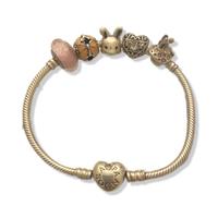 Pandora set bracciale chiusara cuore +  con charms