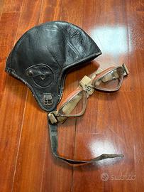 Cuffia volo e occhialoni Regia Aeronautica