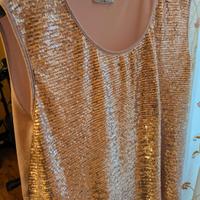 Maglia con paillettes dorate