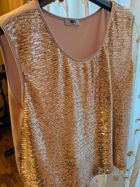 Maglia con paillettes dorate