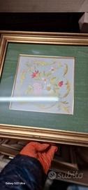 Quadri ricamati e dipinti a mano
