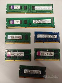 Lotto banchi memoria RAM DDR2 DDR3