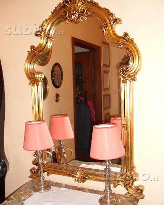 Specchiera in legno dorato