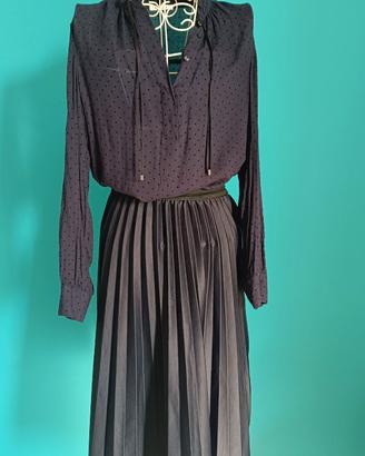 camicia Promod  e gonna blu pieghe