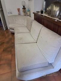Divano vintage anni 70 legno e velluto