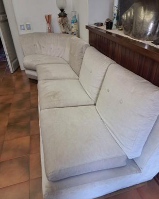 Divano vintage anni 70 legno e velluto