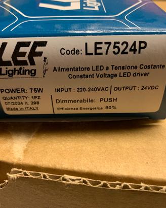 Alimentatore driver strip led LEF 75w 24V