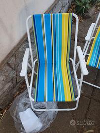 Sedie pieghevoli nuove giardino terrazza camping