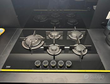 Piano cottura BEKO 5 fuochi nero in vetro