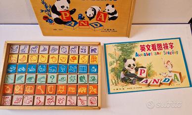 Alfabeto inglese x bambini con tasselli in legno