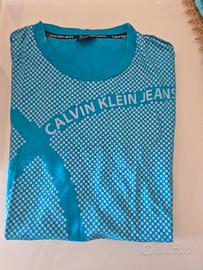 T-shirt Calvin Klein Jeans Azzurro Turchese "M"