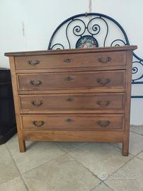 comò legno con piedini a cassetti intarsio 