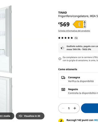 Frigorifero da incasso TINAD ikea