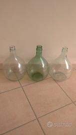 3 Damigiane in vetro da 5 litri cad.