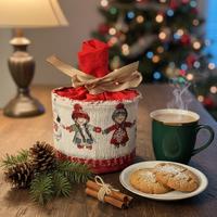 Cestino Natalizio Artigianale / Porta Oggetti