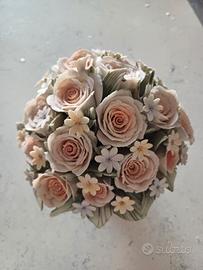 Cesto di fiori artigianale Capodimonte originale