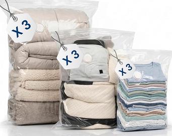 9sacchetti sottovuoto vestiti salvaspazio piumone