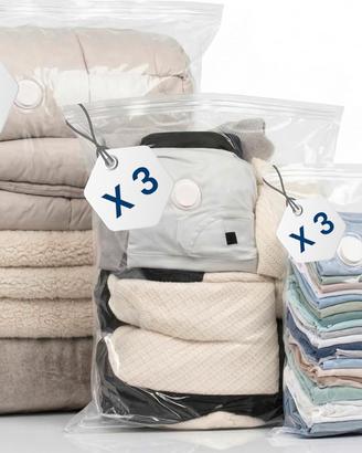 9sacchetti sottovuoto vestiti salvaspazio piumone